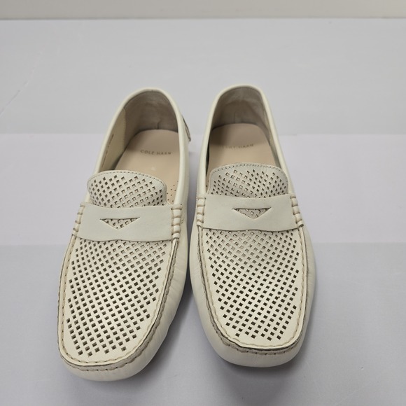 Cole Haan Womens Pinch Weekender Driver Loafers White Perforated Leather 8B - Picture 6 of 6